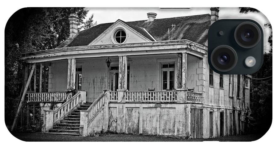 Old House iPhone Case featuring the photograph Old house Black and White by Maggy Marsh