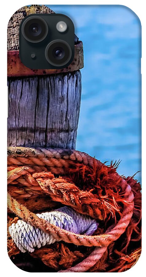 Bollard iPhone Case featuring the photograph Old mooring bollard by Lyl Dil Creations