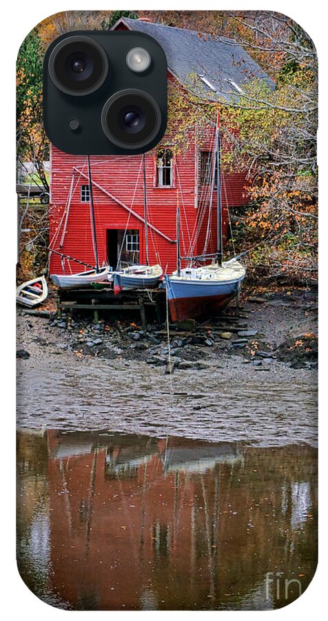 Sailboats iPhone Case featuring the photograph Old Red House in Maine by Olivier Le Queinec