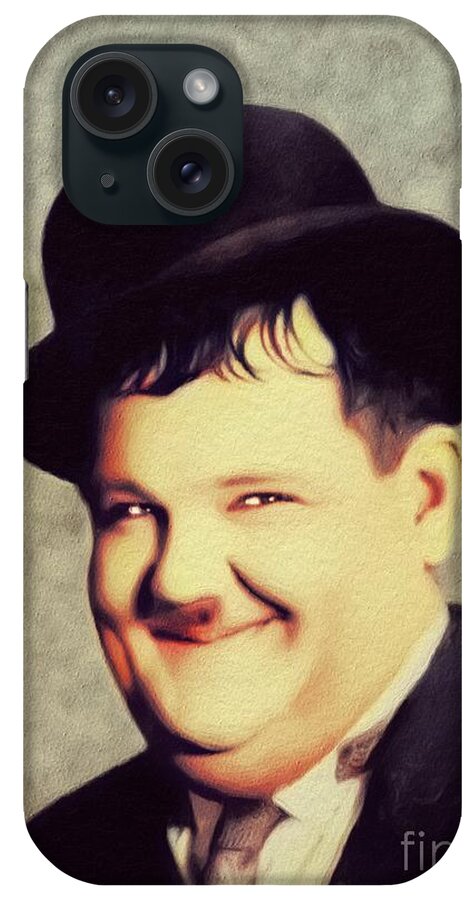 Oliver iPhone Case featuring the painting Oliver Hardy, Hollywood Legend by Esoterica Art Agency