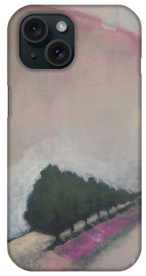 Abstract Landscape iPhone Case featuring the painting On the Edge by Vesna Antic