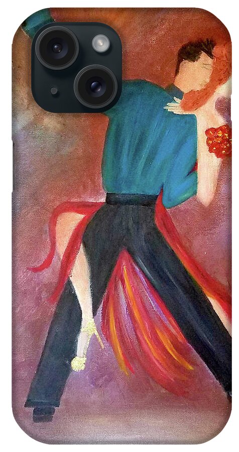 Tango iPhone Case featuring the painting One Step Closer by Artist Linda Marie