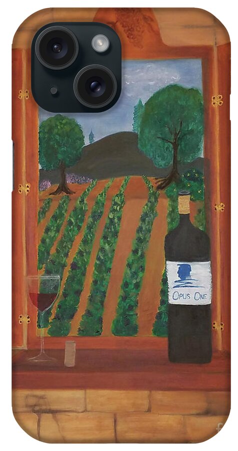 Wine iPhone Case featuring the painting Opus One Napa Sonoma by Artist Linda Marie