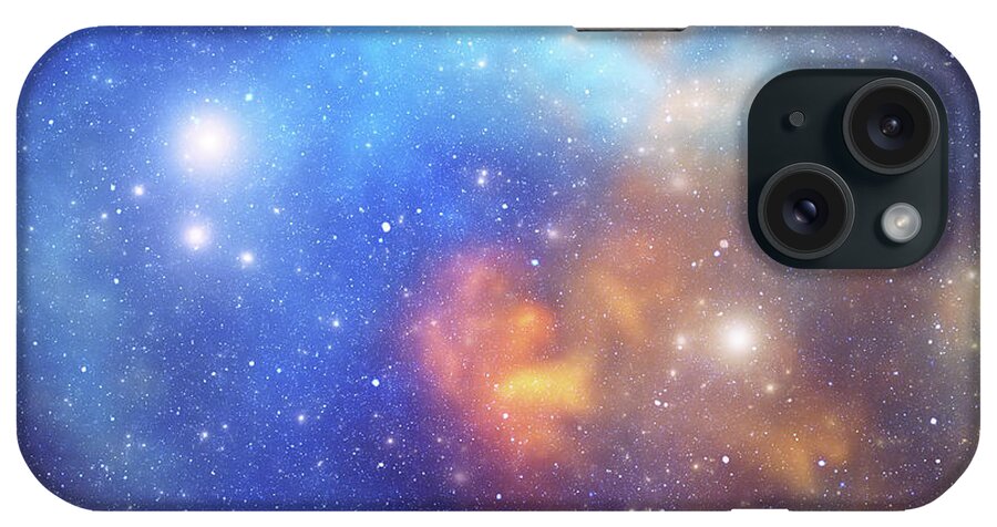 Orange Color iPhone Case featuring the photograph Orange And Blue Nebula by Sololos