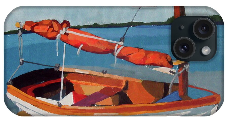 Boat iPhone Case featuring the painting Orange Sail by Melinda Patrick