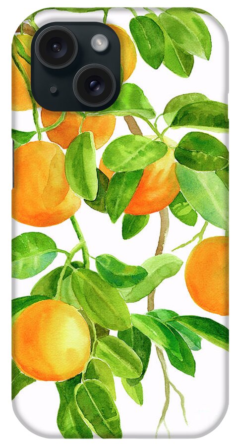 Oranges iPhone Case featuring the painting Oranges on a Branch by Sharon Freeman