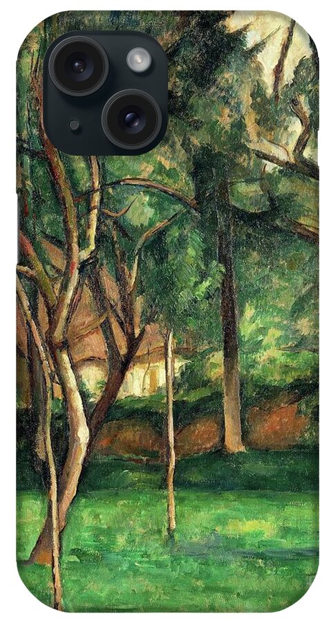 Cezanne iPhone Case featuring the painting Orchard By Cezanne By Paul Cezanne by Paul Cezanne