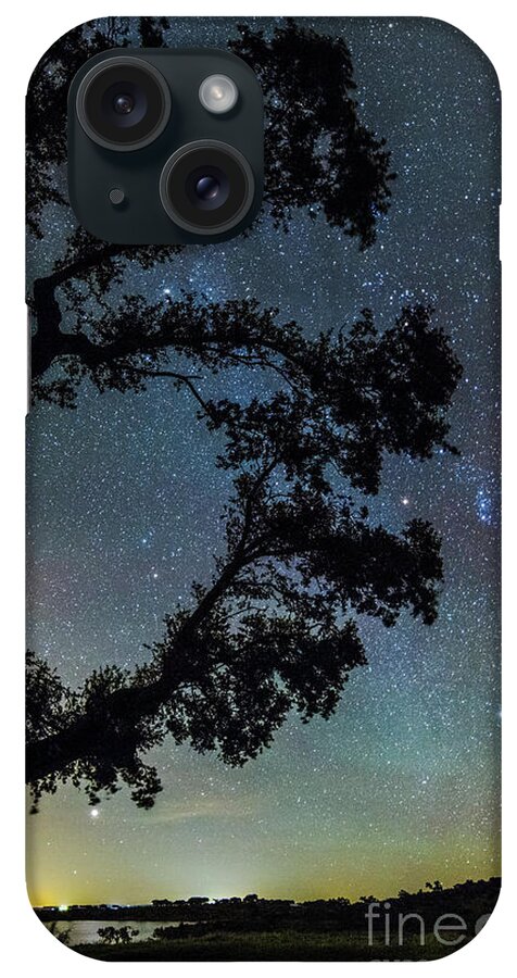 Jupiter iPhone Case featuring the photograph Orion And Silhouetted Tree by Miguel Claro/science Photo Library