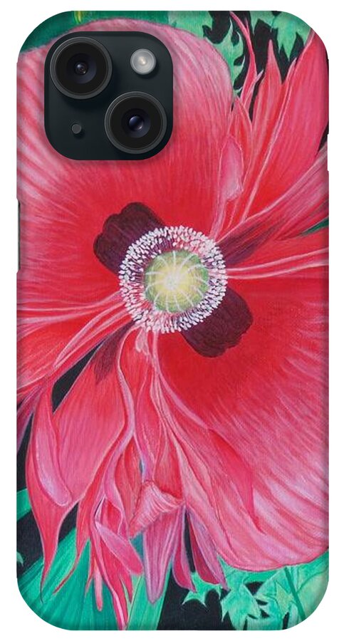 Aimee Mouw iPhone Case featuring the painting Ornamental Poppy by Aimee Mouw