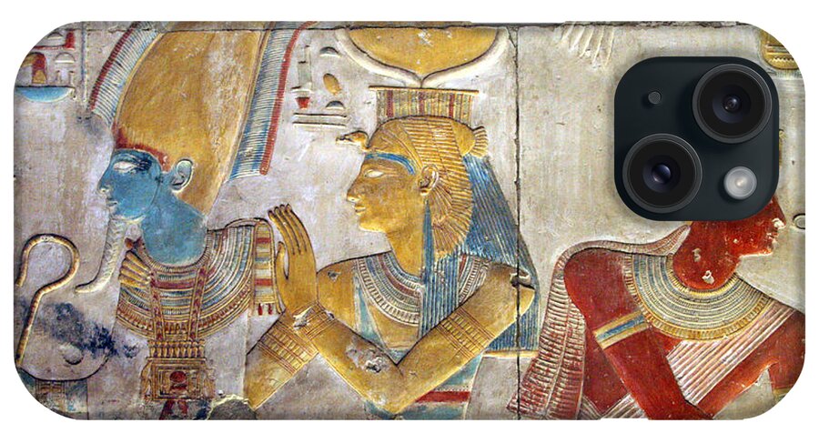 Seti I iPhone Case featuring the photograph Osiris And Isis, Abydos by Joe & Clair Carnegie / Libyan Soup