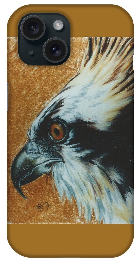 Bird Of Prey iPhone Case featuring the pastel Fish Hawk by Barbara Keith