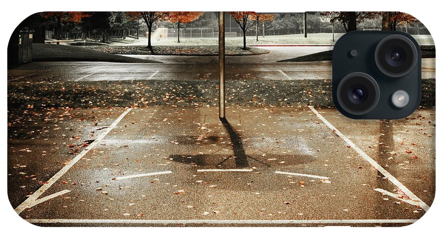 Empty iPhone Case featuring the photograph Outdoors Basketball Court, Night by Andersen Ross