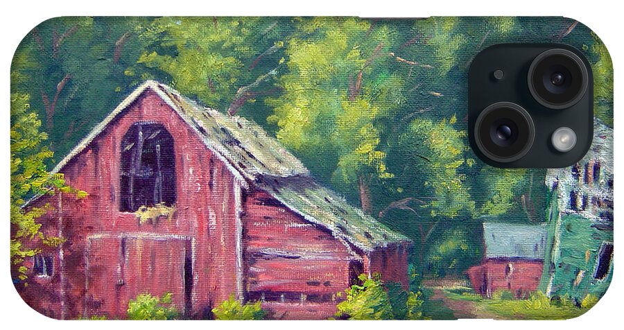 Red Barn iPhone Case featuring the painting Overgrown Farm by Rick Hansen