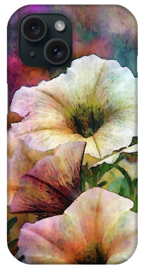 Impressionist iPhone Case featuring the photograph Pale Petunias 6465 IDP_2 by Steven Ward