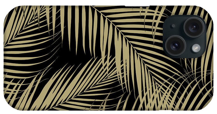 Color iPhone Case featuring the mixed media Palm Leaves - Gold Cali Vibes #9 #tropical #decor #art by Anitas and Bellas Art