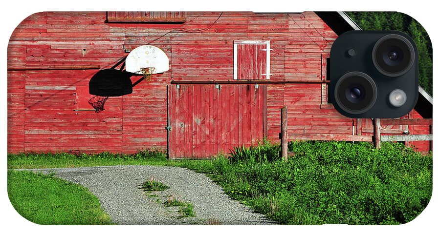 Grass iPhone Case featuring the photograph Palouse Barn With Basketball Hoop by Mitch Diamond