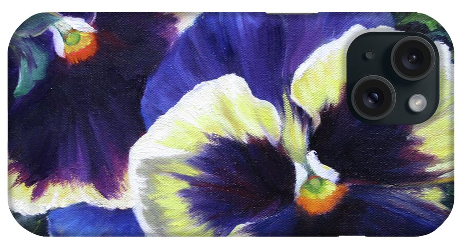 Pansy Painting iPhone Case featuring the painting Pansies Painting I Canvas Original by Cheri Wollenberg 2019 by Cheri Wollenberg