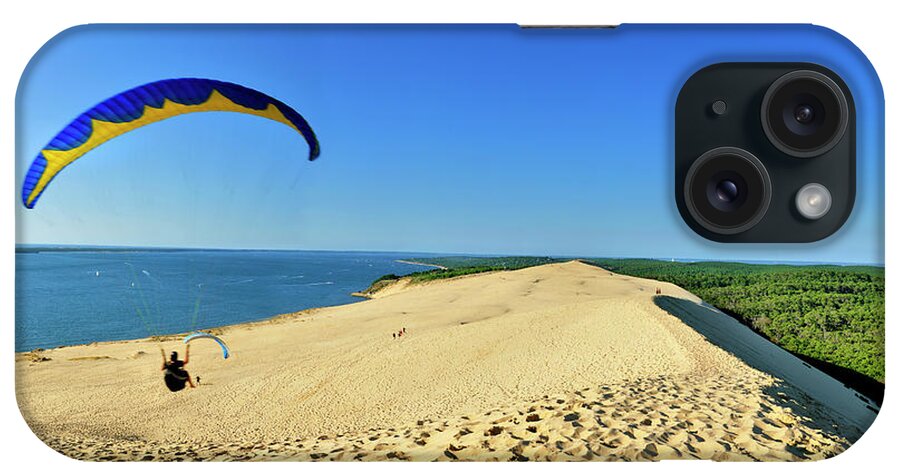 Estock iPhone Case featuring the digital art Paragliding At Great Dune Of Pilat by Luca Da Ros