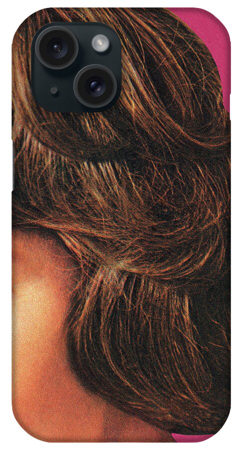 Adult iPhone Case featuring the drawing Partial View of Brunette Woman by CSA Images