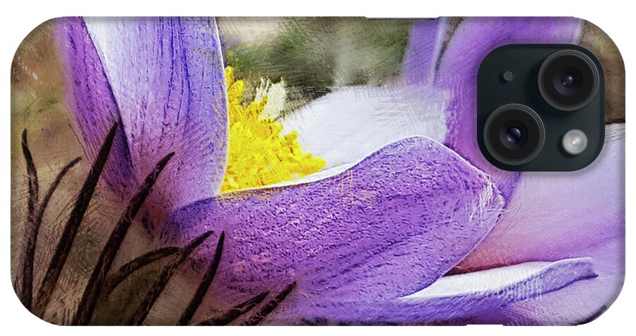 Flowers iPhone Case featuring the digital art Pasque by Rebecca Langen