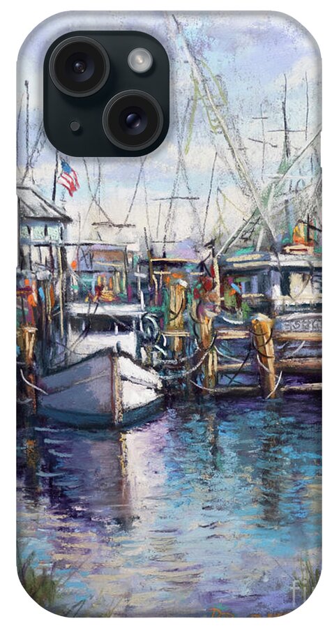 Gulf Coast Shrimp Boats iPhone Case featuring the painting Pass Christian Harbor by Dianne Parks