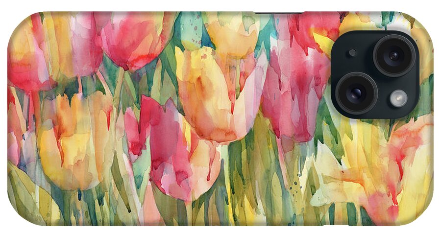 Flowers iPhone Case featuring the painting Pastel Tulips by Annelein Beukenkamp
