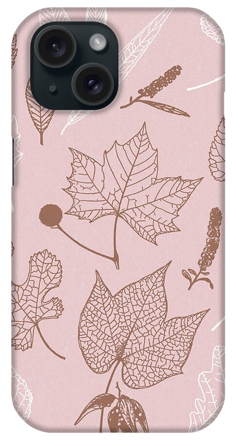 Autumn iPhone Case featuring the drawing Pattern of Leaves by CSA Images