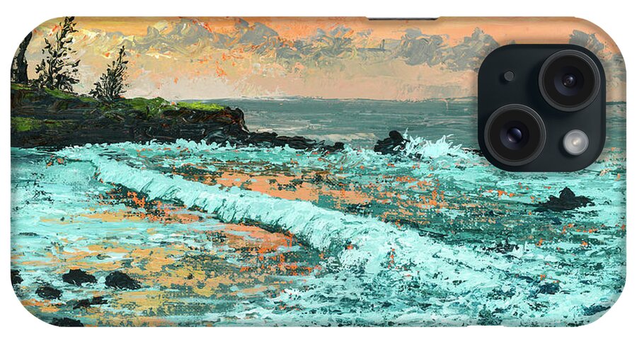 Sunset iPhone Case featuring the painting Peachy Sunset by Darice Machel McGuire