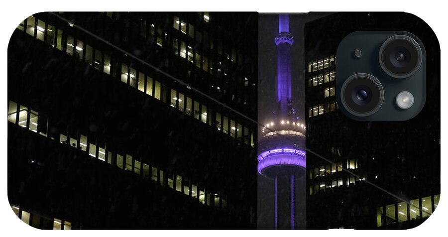 Cn Tower iPhone Case featuring the photograph Peekaboo Landmark And Snow by Kreddible Trout
