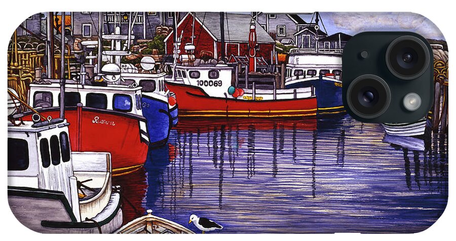 Peggy's Cove iPhone Case featuring the painting Peggy's Cove by Thelma Winter