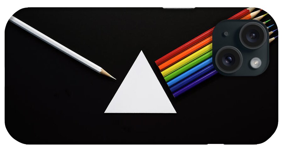 Prism iPhone Case featuring the photograph Pencils And Paper Forming A Prisim And by David Malan