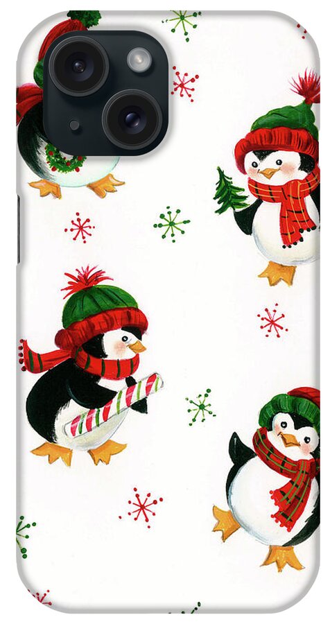 Penguins iPhone Case featuring the painting Penguins by Beverly Johnston