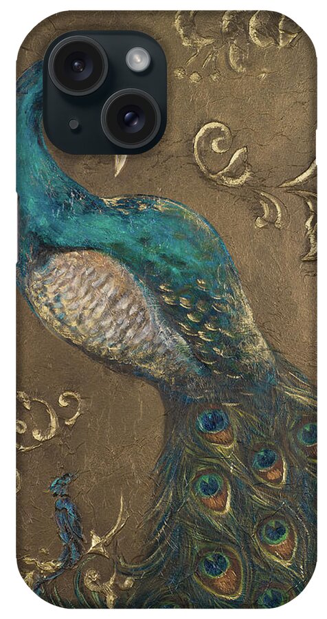 Peacock iPhone Case featuring the painting Pershing Peacock II by Tiffany Hakimipour