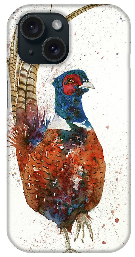 Pheasant iPhone Case featuring the painting Pheasant Portrait by John Silver
