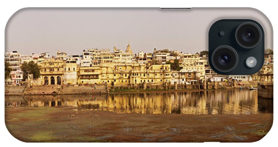 Panoramic iPhone Case featuring the photograph Pichola Lake, The Old Town And City by Maremagnum