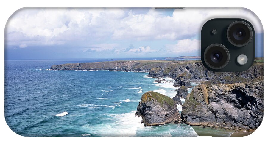 Water's Edge iPhone Case featuring the photograph Picturesque Cornwall - Bedruthan by Chrisat