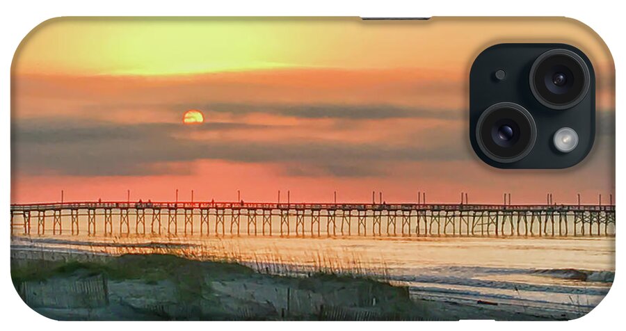 Ocean Isle Beach North Carolina iPhone Case featuring the photograph Pier at Sunrise - Ocean Isle Beach North Carolina by Kerri Farley