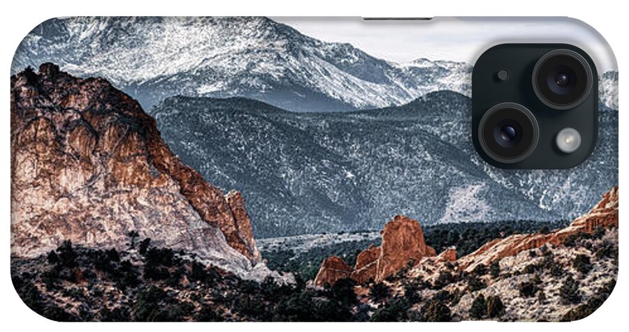 America iPhone Case featuring the photograph Pikes Peak Mountain Landscape Panorama - Colorado Springs by Gregory Ballos