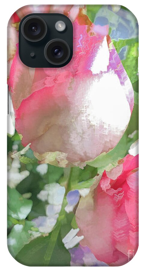 Abstract iPhone Case featuring the photograph Pink and white rose pastel by Phillip Rubino