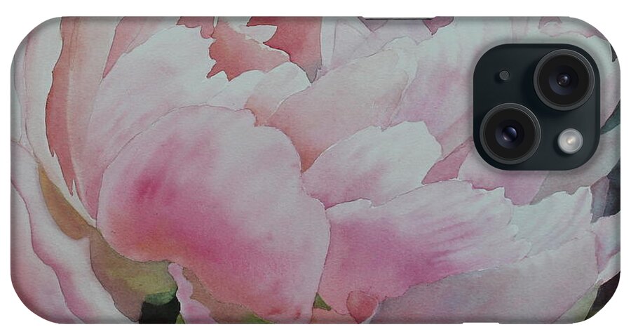 Peony iPhone Case featuring the painting Pink Chiffon by Ruth Kamenev