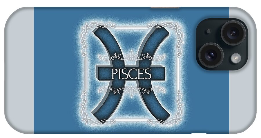 Zodiac iPhone Case featuring the digital art Pisces by Esoterica Art Agency