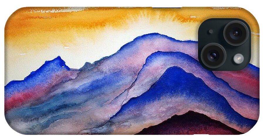 Watercolor iPhone Case featuring the painting Planet Four Lore by John Klobucher