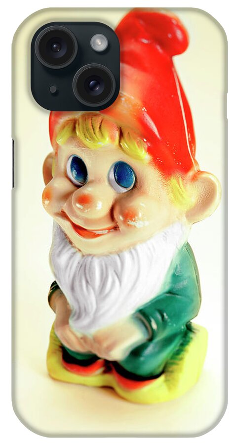 Accessories iPhone Case featuring the drawing Plastic Garden Gnome by CSA Images