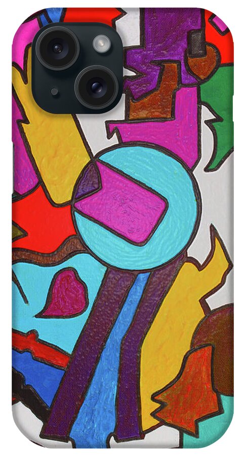 Surreal iPhone Case featuring the painting Plastic Man Dancing by Robert Margetts
