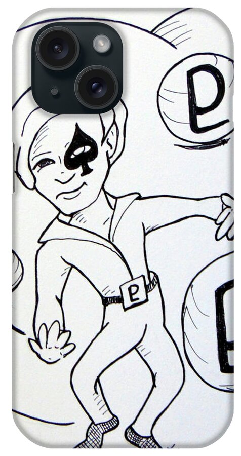 Pluto iPhone Case featuring the drawing Pluto by Loretta Nash