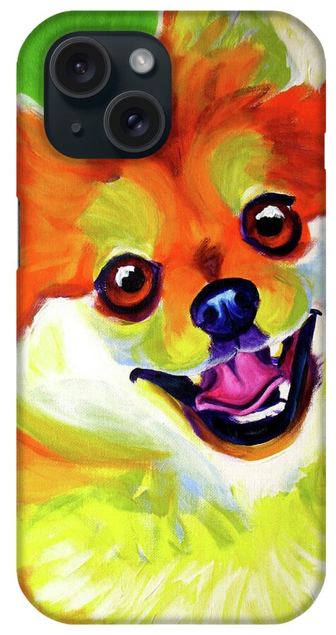 Pomeranian Tiger iPhone Case featuring the painting Pomeranian Tiger by Dawgart