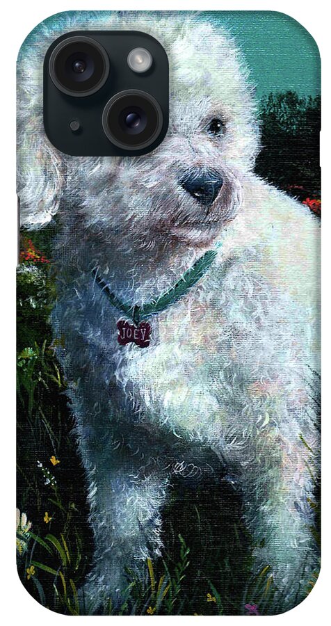 Poodle iPhone Case featuring the painting Poodle by Greg Farrugia