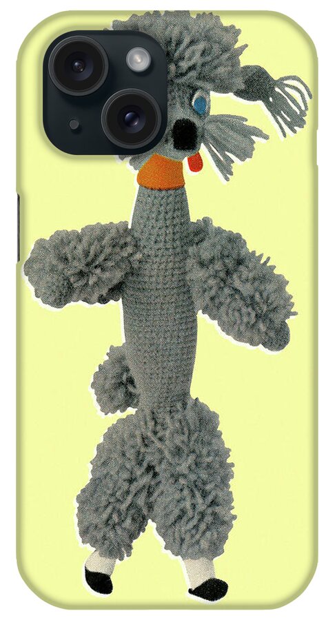 Animal iPhone Case featuring the drawing Poodle Made of Yarn by CSA Images