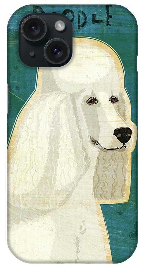Poodle (white) iPhone Case featuring the digital art Poodle (white) by John W. Golden