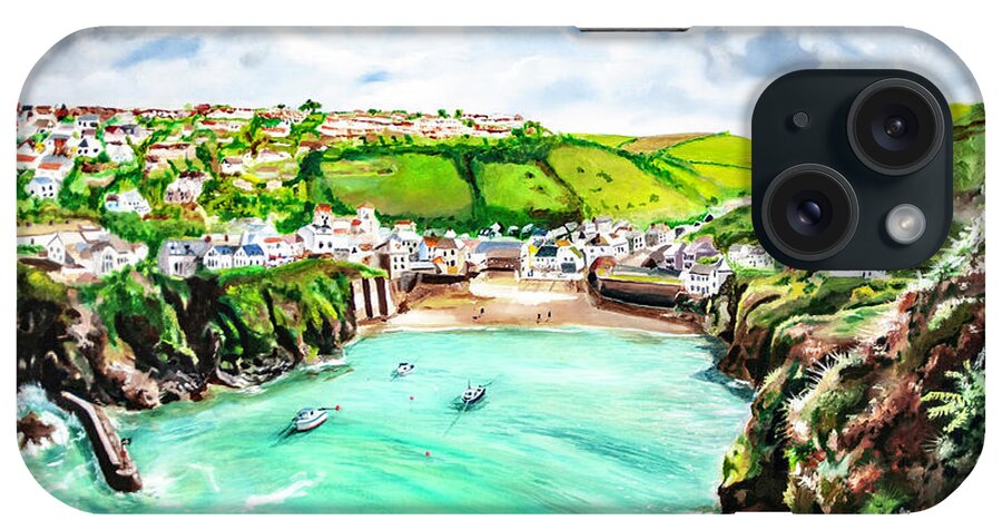 Port Isaac iPhone Case featuring the painting Port Isaac by James Lavott